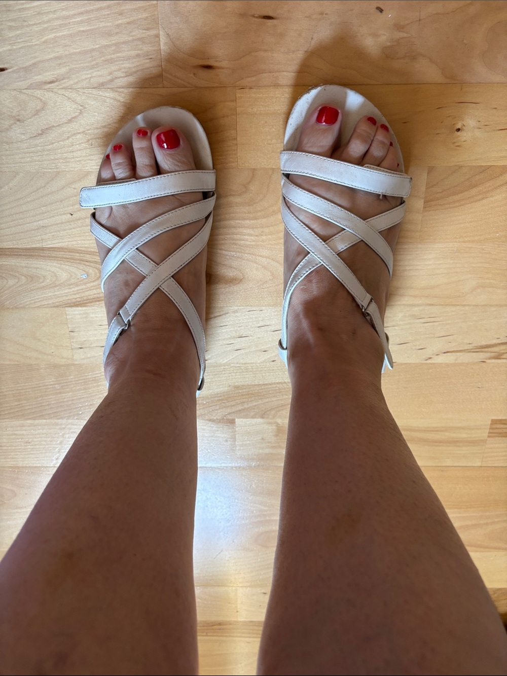 Abeo White  Strappy Comfort Sandals